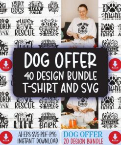 Dog T-shirt and SVG Design Bundle