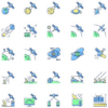 Satellites Types Color Icons Bundle