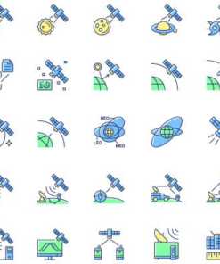 Satellites Types Color Icons Bundle