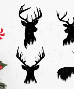 Deer Forrest Christmas Deer Svg Bundle