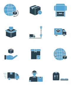 Delivery Flat Line Icon Set